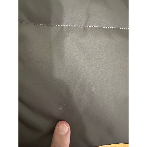 Lands' End Womens Puffer Vest Faux Fur Collar Brown Button Front Size L 14-16 - Picture 7 of 9